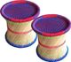 Heart Home Mesh Design Plastic Sitting Stool Pack of 2 (Orange) - Image 3