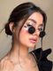 I REBEL Polarized Round Sunglasses Black - Image 4