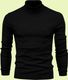HouseOfCommon Men Solid High Neck Black Sweater - Image 3