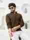 Roadster Men Colorblock Hooded Neck Brown Sweater - Image 2