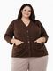 AYUB FASHION Women Solid Collared Neck Reversible Brown Sweater - Image 4