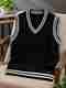 Eddicted Men Self Design V Neck White Sweater - Image 2