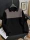 KAJARU Men Colorblock Zip Neck Polyester T-Shirt (Brown) - Image 3