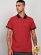 WROGN Men Solid Polo Neck Pure Cotton Red T-Shirt - Image 3
