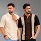 SOPANI Pack of 2 Men Self Design Zip Neck Polycotton Multicolor T-Shirt - Image 4