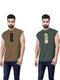 ASR ENTERPRISES Men Typography, Embroidered Polo Neck Pure Cotton White, Green, Gold, Brown T-Shirt - Image 3