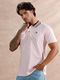 Indian Terrain Men's Solid Polo Neck Cotton Blend White T-Shirt - Image 3