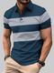 TAZO Men Striped Polo Neck Cotton Blend Beige T-Shirt - Image 3