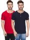 Creation By London Hills Men Brown Henley Neck Cotton Blend T-Shirt - Image 4