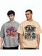 Leotude Men Printed Round Neck Cotton Blend Multicolor T-Shirt - Image 4