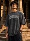 ENZIKO Men Washed Round Neck Pure Cotton Black T-Shirt - Image 4