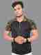 Riya Gold Men Solid Polo Neck Cotton Blend Black T-Shirt - Image 2