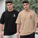 Vira Pack of 2 Men Printed Round Neck Cotton Blend Black, White T-Shirt - Image 4