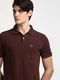 Allen Solly Men Solid Polo Neck Cotton Blend Maroon T-Shirt - Image 3