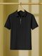 Try This Men Colorblock Polo Neck Cotton Blend Dark Green, White T-Shirt - Image 4