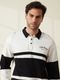 MANIAC Men Colorblock Polo Neck Cotton Blend T-Shirt (Beige) - Image 3