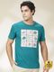iLyk Men Animal Print Polo Neck Linen Blend Multicolor T-Shirt - Image 4