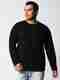 London Crew Men Solid Round Neck Pure Cotton Black T-Shirt - Image 2