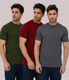 TRIPR Pack of 4 Men Solid Round Neck Cotton Blend Multicolor T-Shirt - Image 3