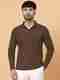 Alvin Men Solid Polo Neck Cotton Blend Black T-Shirt - Image 2