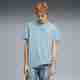COITONIC Men's Printed Round Neck Blue Polyester T-Shirt - Image 2