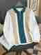 AUSK Men Colorblock Zip Neck Cotton Blend Multicolor T-Shirt - Image 2
