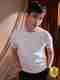 sti Men Self Design Pure Cotton Blue T-Shirt - Image 2