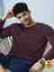 VeBNoR Men Self Design Mandarin Collar Polyester Brown T-Shirt - Image 2