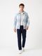 COITONIC Men Blue Mandarin Collar Cotton T-Shirt - Image 4