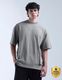Nexzo Men Printed Round Neck Pure Cotton Grey T-Shirt - Image 3