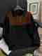 KAJARU Men Colorblock Zip Neck Polyester T-Shirt (Brown) - Image 2