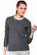 GETGOLF Women Striped Polo Neck Cotton Blend Black T-Shirt - Image 2