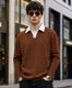 KAJARU Men Colorblock Zip Neck Polyester T-Shirt (Brown) - Image 4
