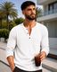 NOOK Men Self Design Henley Neck Cotton Blend White T-Shirt - Image 4