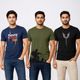 Bullmer Pack of 3 Men Printed Round Neck Cotton Blend Multicolor T-Shirt - Image 4