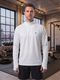 Black Collection Men Solid High Neck Cotton Blend White T-Shirt - Image 3