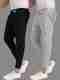 FOXTER Pack of 2 Men Solid Track Pants (Black, Grey) - Image 2