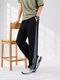 Paralians Men Striped Black Track Pants - Image 3