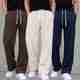 HUSTLEWELL Men Loose Fit Grey Cotton Blend Trousers - Image 2