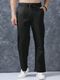METRONAUT Men Black Pure Linen Trousers Comfort Fit - Image 4