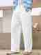 TAGDO Men Regular Fit White Cotton Blend Trousers - Image 2
