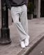 HUSTLEWELL Men Loose Fit Grey Cotton Blend Trousers - Image 4