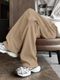 woomny Men Loose Fit Beige Lycra Blend Trousers - Image 4