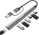 DELOX USB 2 IN 1 OTG Connector OTG 2IN1 USB Hub (Black) - Image 3