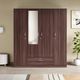 CASPIAN Wooden Almirah for Clothes and Stacking space -Home Furniture Storage Engineered Wood 2 Door Wardrobe (Finish Color - Coffee Black, Mirror Included, Pre-assembled) - Image 3