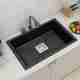 Q-IMAGE 304 Grade Kitchen Sink 30x18x9 Black with Faucet - Image 2