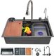 Q-IMAGE 304 Grade Kitchen Sink 30x18x9 Black with Faucet - Image 3