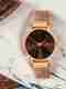 watchstar Women Rosegold Analog Watch - For Women Mesh Magnetic Strap Black Dial Analog Watch For Women&Girls - Image 2