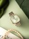Americanviber Long Battery Life|Metal Bracelet Chain Strap|Double Lock Clasp Safety Analog Watch - For Women AVW0038 - Image 3
