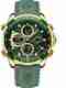 NAVIFORCE Black Luminous Hollow Dial with three chrongraph function Analog Watch - For Men NF8052 Barrel-shaped silicone strap timepeice - Image 2
